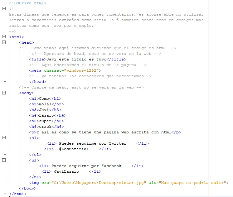 Estructura de HTML